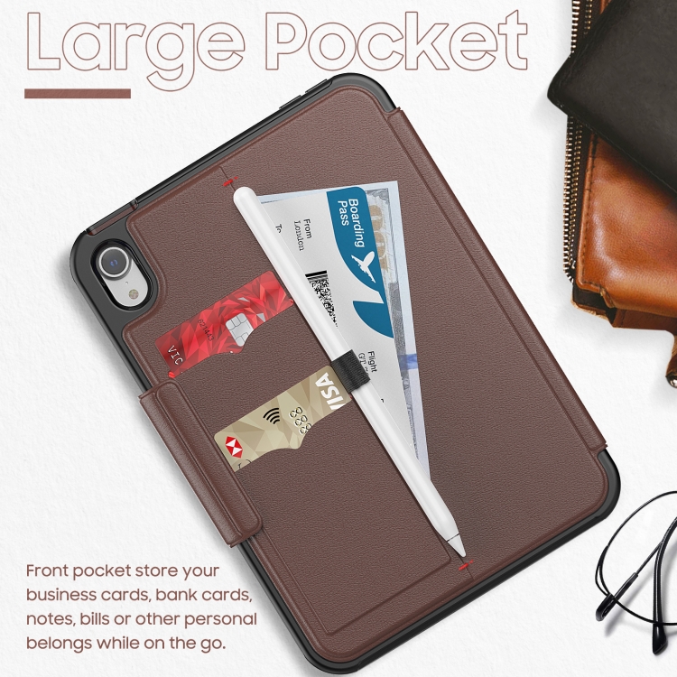 For iPad mini 6 Litchi Texture PU Leather Tablet Case(Coffee) For iPad mini 6 Litchi Texture PU Leather Tablet Case(Coffee)