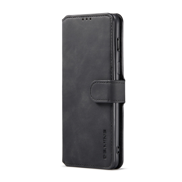 For OnePlus Nord 2 DG.MING Retro Oil Side Horizontal Flip Leather Case with Holder & Card Slots & Wallet(Black) - 1