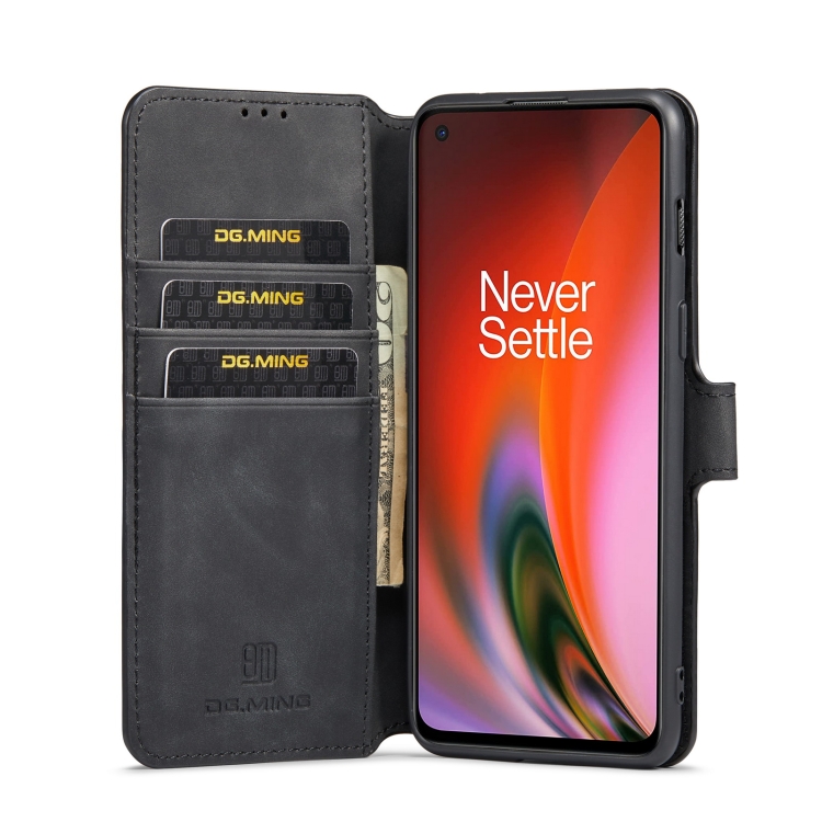 For OnePlus Nord 2 DG.MING Retro Oil Side Horizontal Flip Leather Case with Holder & Card Slots & Wallet(Black) - 3