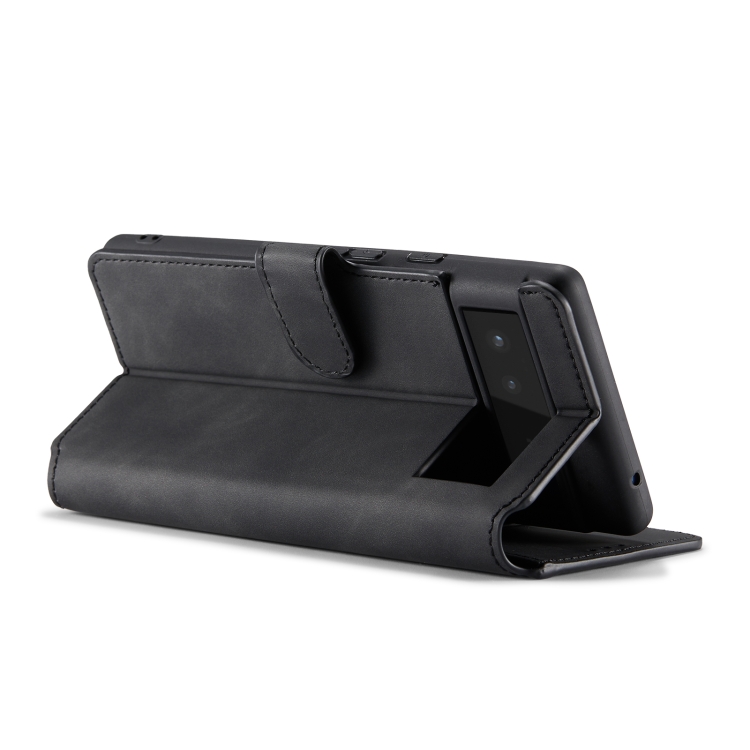 For Google Pixel 6 DG.MING Retro Oil Side Horizontal Flip Leather Case with Holder & Card Slots & Wallet(Black) - 4