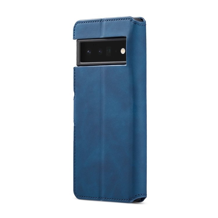For Google Pixel 6 Pro DG.MING Retro Oil Side Horizontal Flip Leather Case with Holder & Card Slots & Wallet(Blue) - 2