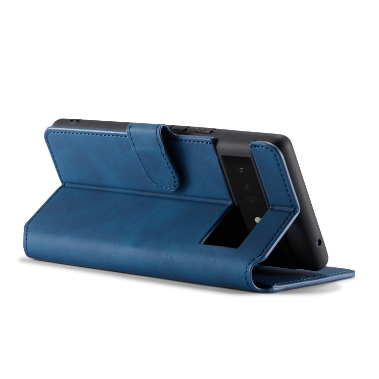 For Google Pixel 6 Pro DG.MING Retro Oil Side Horizontal Flip Leather Case with Holder & Card Slots & Wallet(Blue) - 4