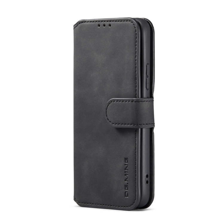 For Samsung Galaxy A53 5G DG.MING Retro Oil Side Horizontal Flip Leather Case with Holder & Card Slots & Wallet(Black) - 1