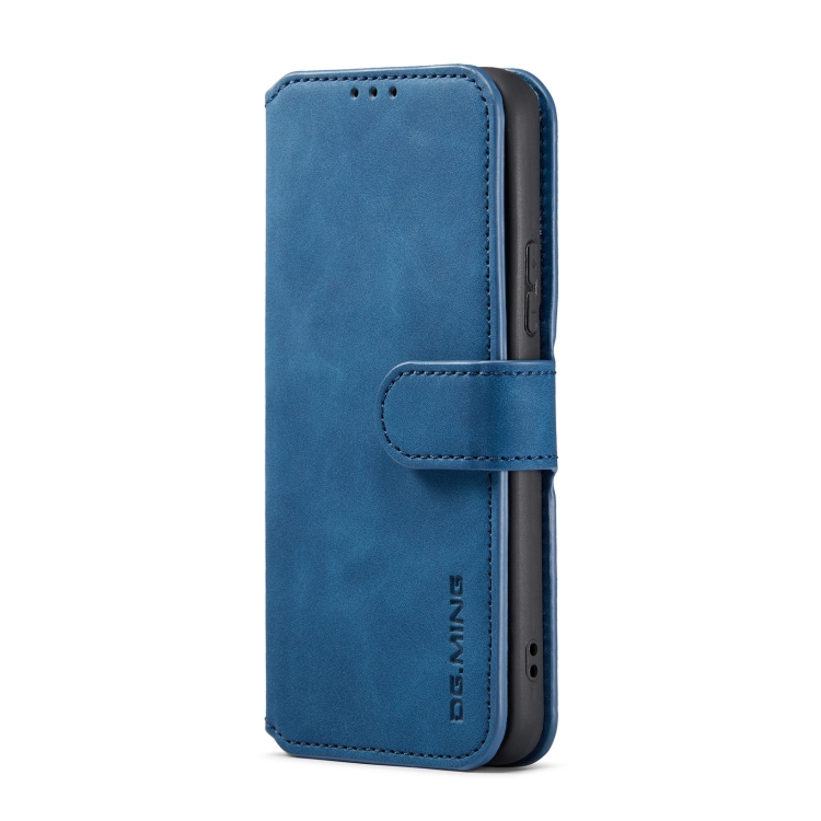For Samsung Galaxy S22 DG.MING Retro Oil Side Horizontal Flip Leather Case with Holder & Card Slots & Wallet(Blue) - 1