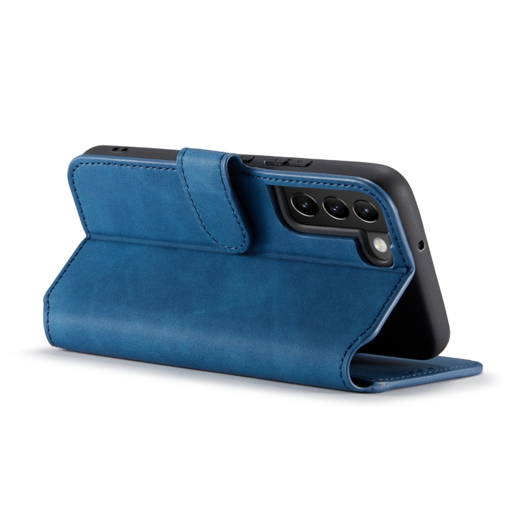 For Samsung Galaxy S22 DG.MING Retro Oil Side Horizontal Flip Leather Case with Holder & Card Slots & Wallet(Blue) - 4