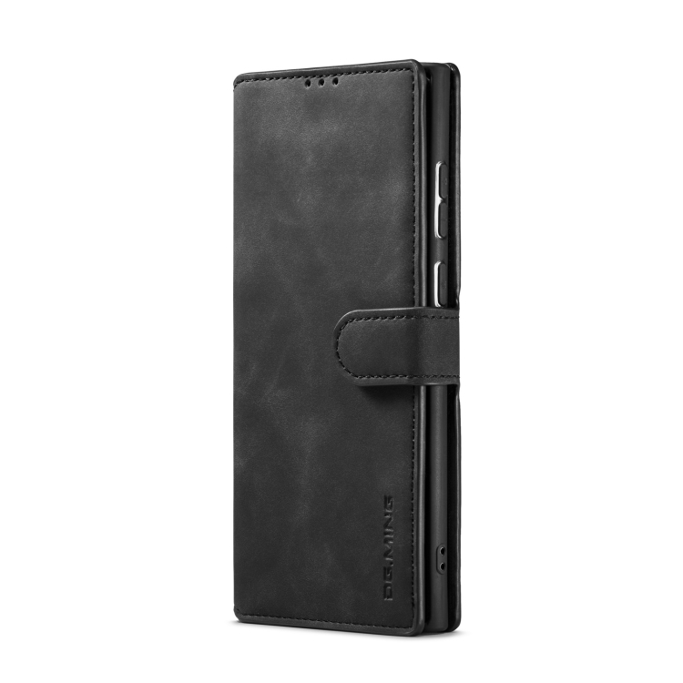 For Samsung Galaxy S22 Ultra DG.MING Retro Oil Side Horizontal Flip Leather Case with Holder & Card Slots & Wallet(Black) - 1