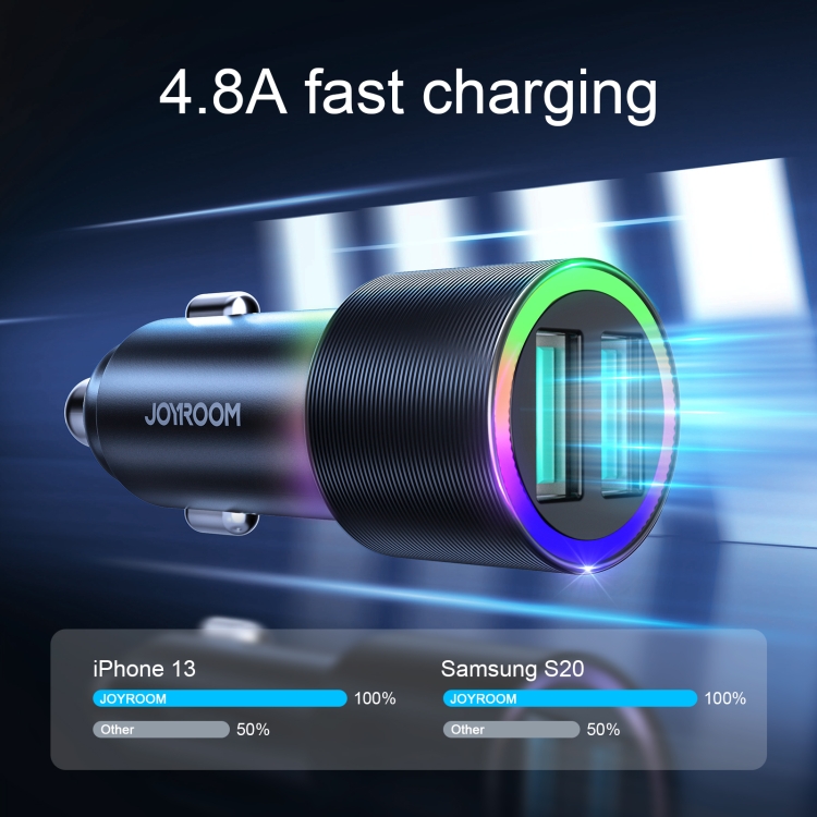 JOYROOM JR-CL10 4.8A Dual USB Car Charger with 3 In 1 Charging Cable(Black) JOYROOM JR-CL10 4.8A Dual USB Car Charger with 3 In 1 Charging Cable(Black)
