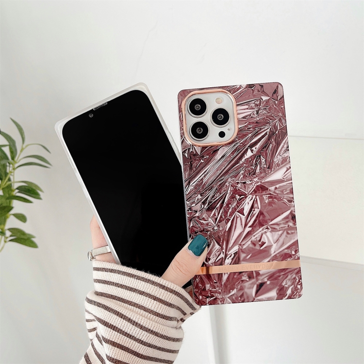 For iPhone 11 Pro Square Plating Gold Edge Phone Case (Orange Red) For iPhone 11 Pro Square Plating Gold Edge Phone Case (Orange Red)
