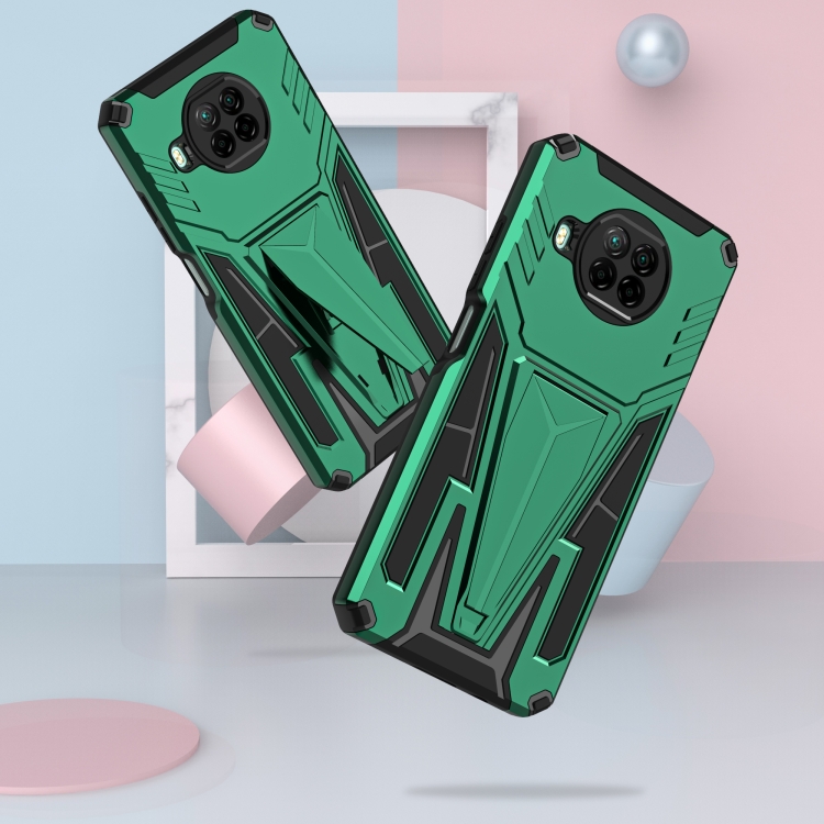 For Xiaomi Redmi Note 9 Pro 5G Super V Armor PC + TPU Phone Case with Holder(Dark Green) - 5