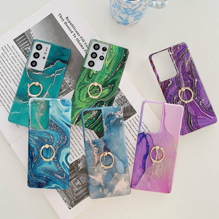 For Samsung Galaxy S22 Ultra TPU Soft Protective Phone Case with Ring Holder(Purple Blue Gold) For Samsung Galaxy S22 Ultra TPU Soft Protective Phone Case with Ring Holder(Purple Blue Gold)