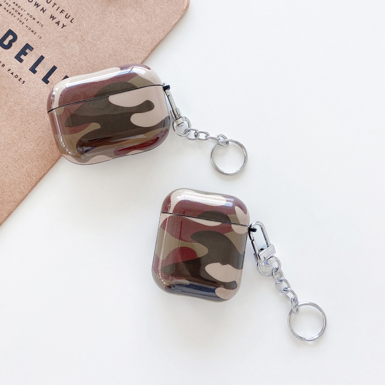 Camouflage IMD Earphone Protective Case with Key Ring For AirPods 1 / 2 Camouflage IMD Earphone Protective Case with Key Ring For AirPods 1 / 2