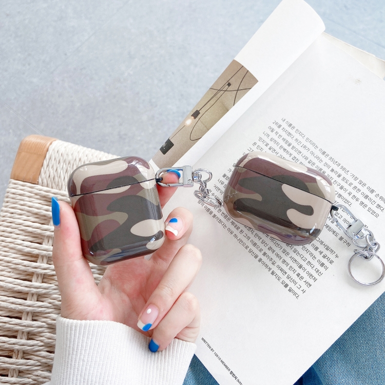 Camouflage IMD Earphone Protective Case with Key Ring For AirPods 1 / 2 Camouflage IMD Earphone Protective Case with Key Ring For AirPods 1 / 2
