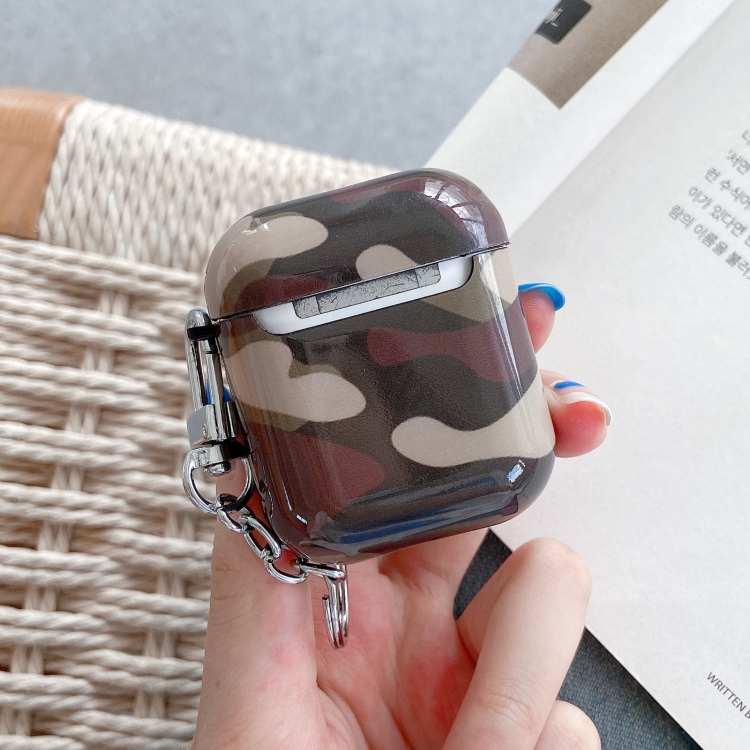 Camouflage IMD Earphone Protective Case with Key Ring For AirPods 1 / 2 Camouflage IMD Earphone Protective Case with Key Ring For AirPods 1 / 2