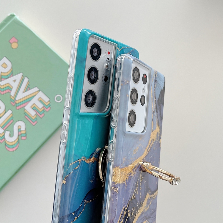 For Samsung Galaxy S22+ 5G Ring Holder Glitter Marble Phone Case(Gilt Blue) For Samsung Galaxy S22+ 5G Ring Holder Glitter Marble Phone Case(Gilt Blue)