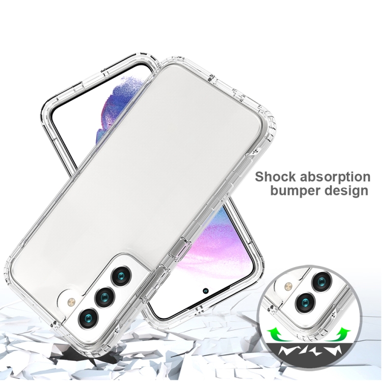 For Samsung Galaxy S22 5G Transparency Two-color Gradient PC+TPU Phone Case(Black) For Samsung Galaxy S22 5G Transparency Two-color Gradient PC+TPU Phone Case(Black)