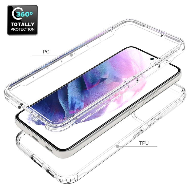 For Samsung Galaxy S22 5G Transparency Two-color Gradient PC+TPU Phone Case(Black) For Samsung Galaxy S22 5G Transparency Two-color Gradient PC+TPU Phone Case(Black)