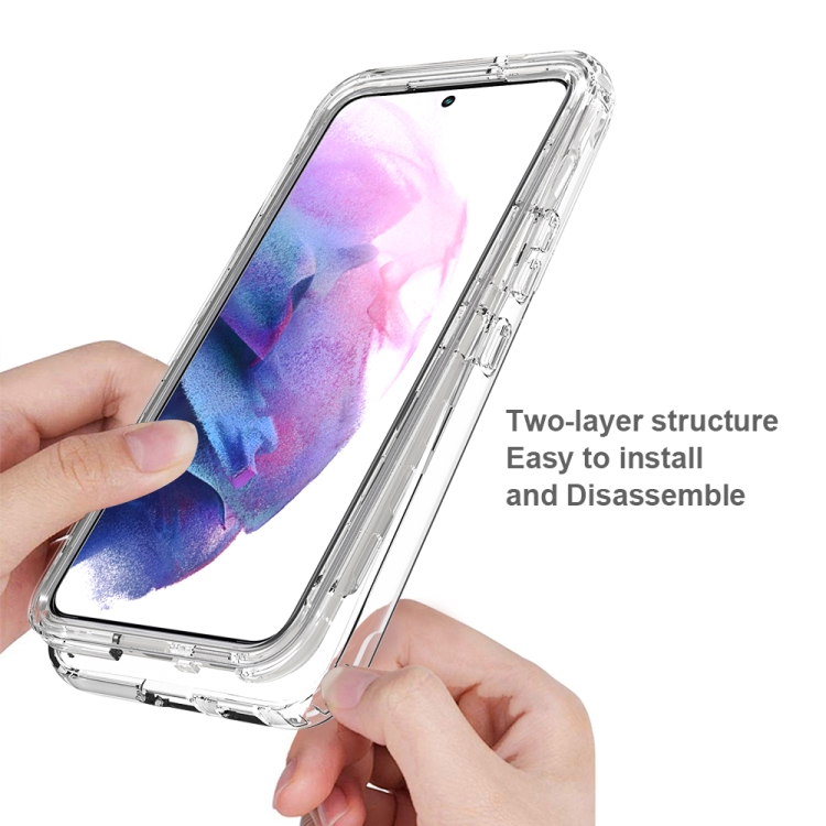 For Samsung Galaxy S22 5G Transparency Two-color Gradient PC+TPU Phone Case(Black) For Samsung Galaxy S22 5G Transparency Two-color Gradient PC+TPU Phone Case(Black)