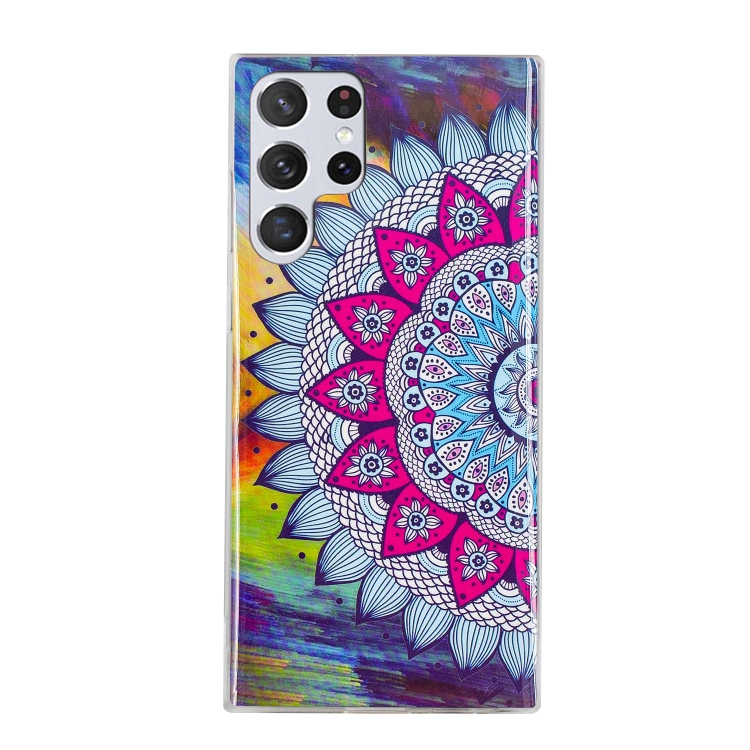 For Samsung Galaxy S22 Ultra 5G Luminous TPU Protective Phone Case(Half-flower) For Samsung Galaxy S22 Ultra 5G Luminous TPU Protective Phone Case(Half-flower)