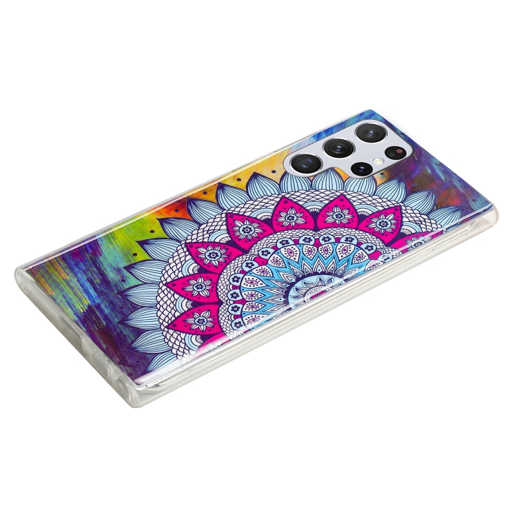 For Samsung Galaxy S22 Ultra 5G Luminous TPU Protective Phone Case(Half-flower) For Samsung Galaxy S22 Ultra 5G Luminous TPU Protective Phone Case(Half-flower)