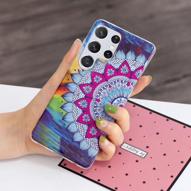 For Samsung Galaxy S22 Ultra 5G Luminous TPU Protective Phone Case(Half-flower) For Samsung Galaxy S22 Ultra 5G Luminous TPU Protective Phone Case(Half-flower)