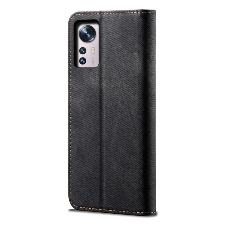 For Xiaomi Mi 12 Denim Texture Casual Style Leather Phone Case(Black) - 2