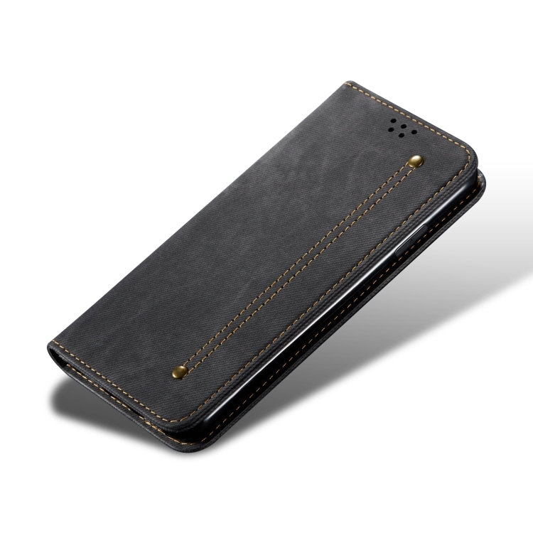 For Xiaomi Mi 12 Denim Texture Casual Style Leather Phone Case(Black) - 3