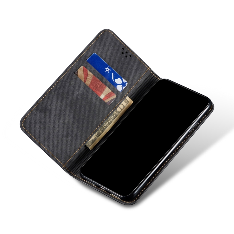 For Xiaomi Mi 12 Denim Texture Casual Style Leather Phone Case(Black) - 4