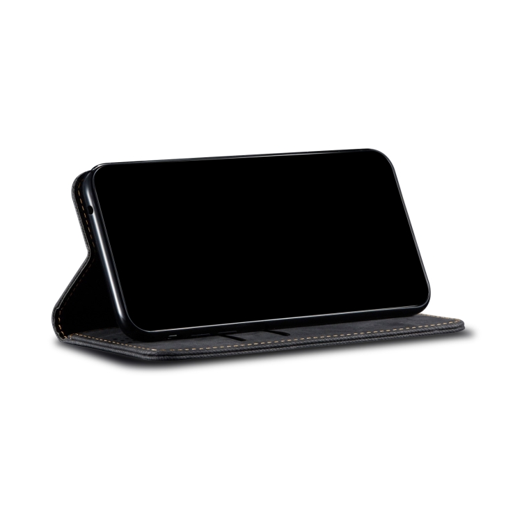 For Xiaomi Mi 12 Denim Texture Casual Style Leather Phone Case(Black) - 5