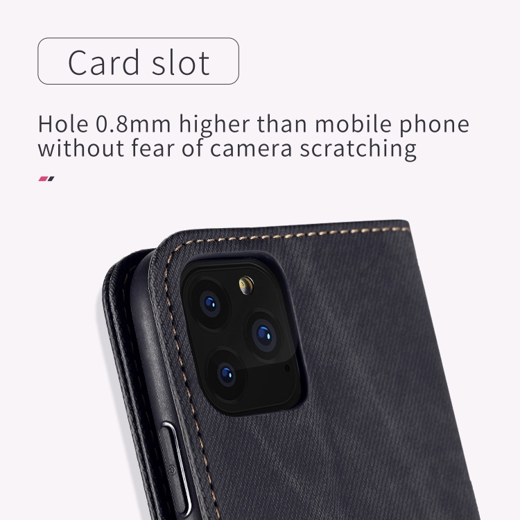 For Xiaomi Mi 12 Denim Texture Casual Style Leather Phone Case(Black) - 6