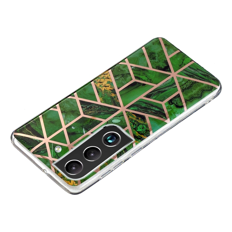 For Samsung Galaxy S22+ 5G Electroplating TPU Protective Phone Case(Green Rhombus) - 2