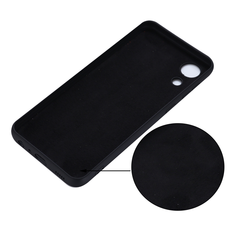 For Samsung Galaxy A03 Core Pure Color Liquid Silicone Phone Case(Black) For Samsung Galaxy A03 Core Pure Color Liquid Silicone Phone Case(Black)