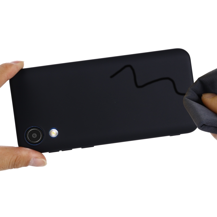 For Samsung Galaxy A03 Core Pure Color Liquid Silicone Phone Case(Black) For Samsung Galaxy A03 Core Pure Color Liquid Silicone Phone Case(Black)