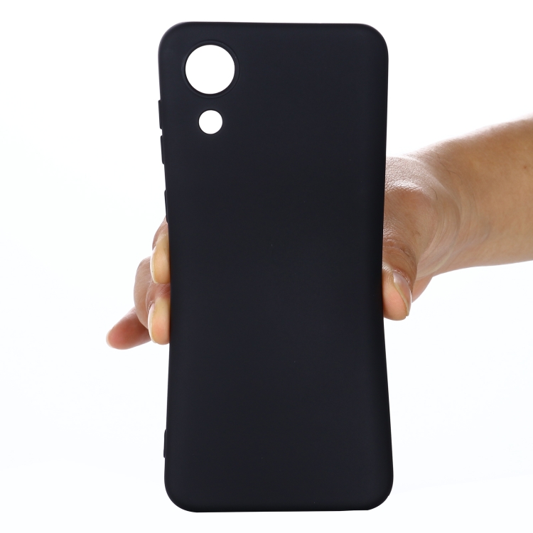 For Samsung Galaxy A03 Core Pure Color Liquid Silicone Phone Case(Black) For Samsung Galaxy A03 Core Pure Color Liquid Silicone Phone Case(Black)