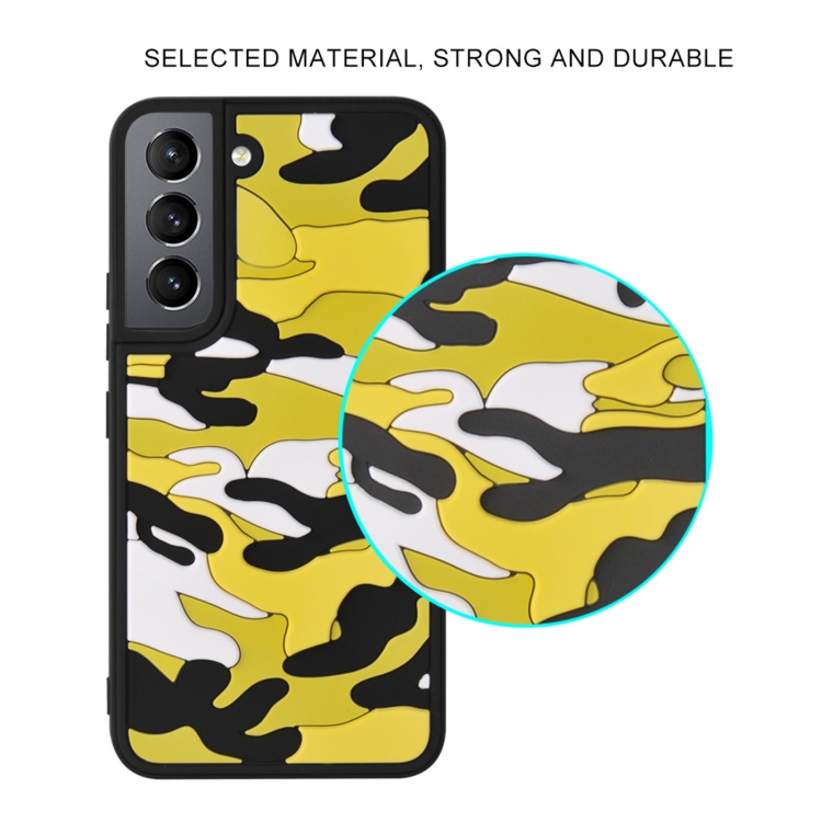 For Samsung Galaxy S22 5G Camouflage Clouds Embossed Skin Feel Silicone Shockproof Phone Case(Green Yellow) For Samsung Galaxy S22 5G Camouflage Clouds Embossed Skin Feel Silicone Shockproof Phone Case(Green Yellow)