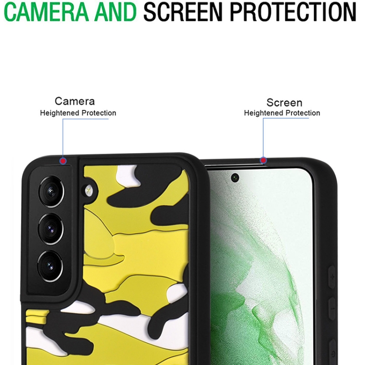 For Samsung Galaxy S22 5G Camouflage Clouds Embossed Skin Feel Silicone Shockproof Phone Case(Green Yellow) For Samsung Galaxy S22 5G Camouflage Clouds Embossed Skin Feel Silicone Shockproof Phone Case(Green Yellow)