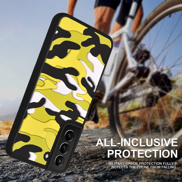 For Samsung Galaxy S22 5G Camouflage Clouds Embossed Skin Feel Silicone Shockproof Phone Case(Green Yellow) For Samsung Galaxy S22 5G Camouflage Clouds Embossed Skin Feel Silicone Shockproof Phone Case(Green Yellow)