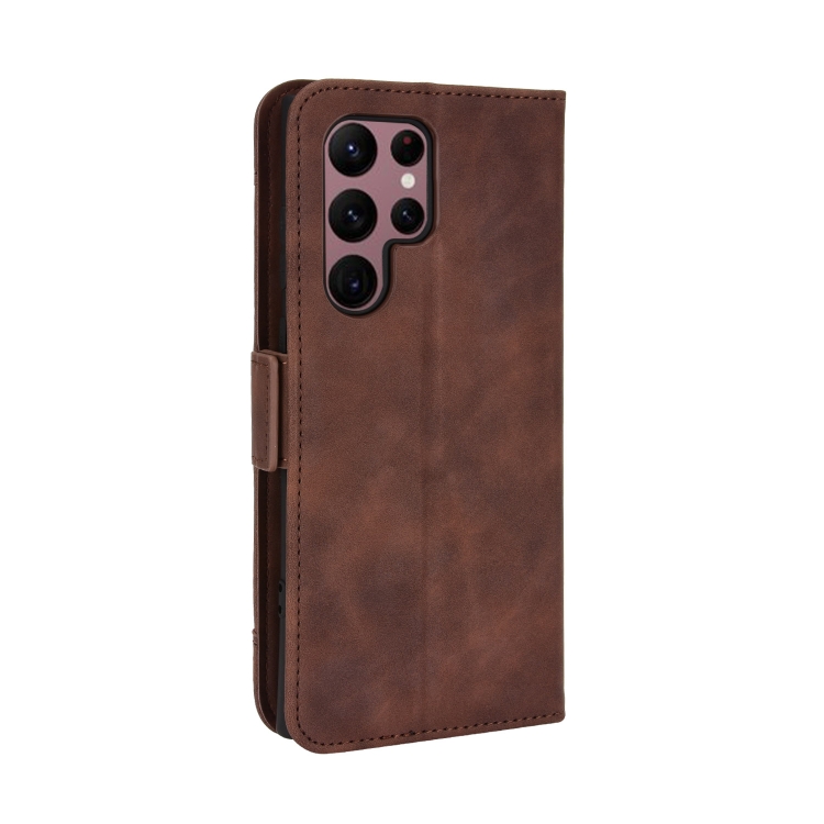 For Samsung Galaxy S22 Ultra 5G Skin Feel Calf Pattern Leather Phone Case(Brown) For Samsung Galaxy S22 Ultra 5G Skin Feel Calf Pattern Leather Phone Case(Brown)