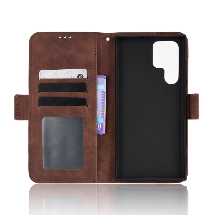 For Samsung Galaxy S22 Ultra 5G Skin Feel Calf Pattern Leather Phone Case(Brown) For Samsung Galaxy S22 Ultra 5G Skin Feel Calf Pattern Leather Phone Case(Brown)