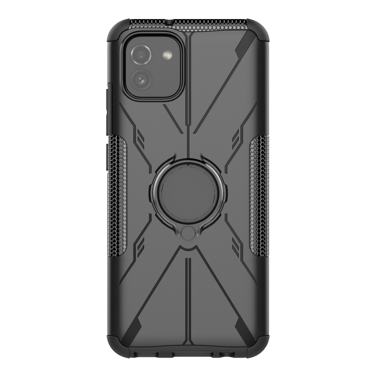 For Samsung Galaxy A03 Global Armor Bear Shockproof PC + TPU Phone Case(Black) - 1