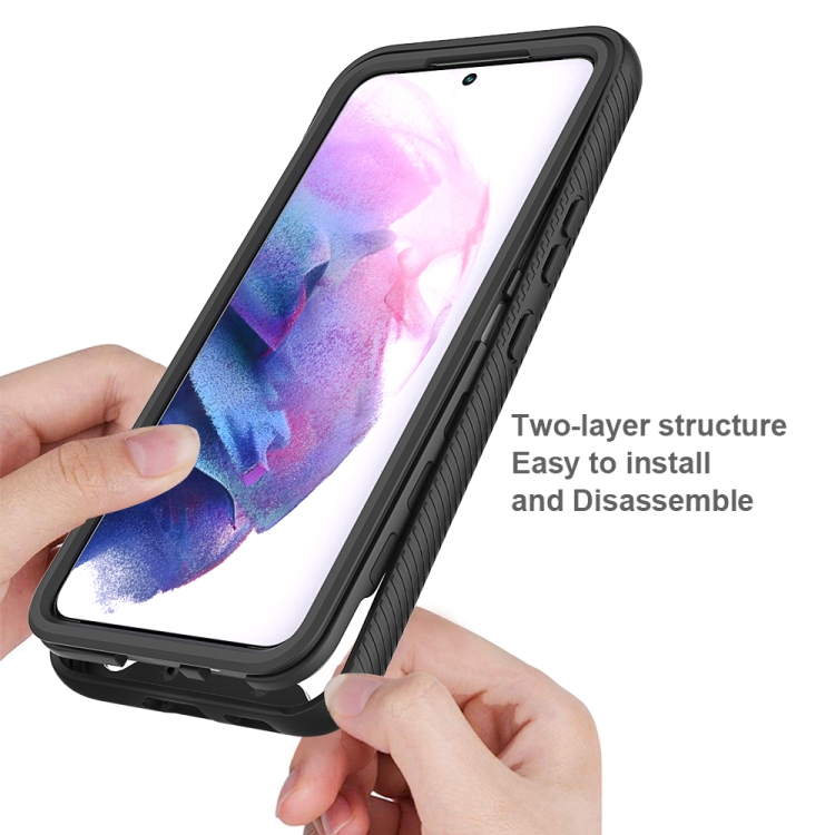 For Samsung Galaxy S22 5G Starry Sky Solid Color PC + TPU Phone Case(Black) For Samsung Galaxy S22 5G Starry Sky Solid Color PC + TPU Phone Case(Black)