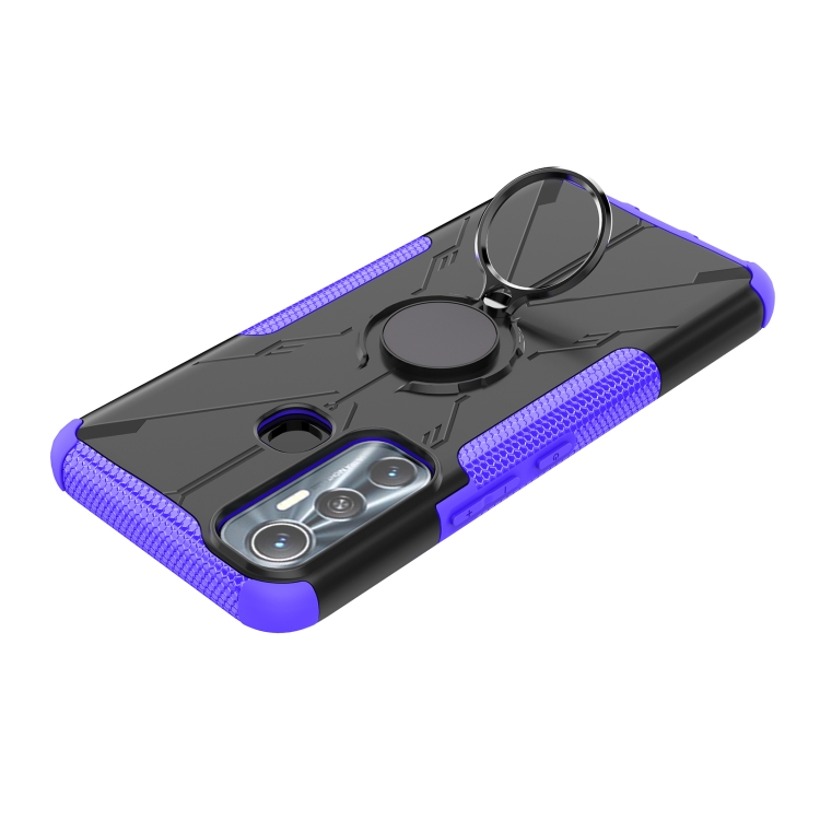 For Infinix Hot 11 Armor Bear Shockproof PC + TPU Protective Phone Case with Ring Holder(Purple) - 5