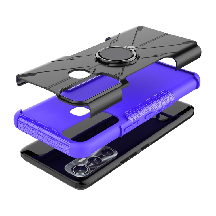 For Infinix Hot 11 Armor Bear Shockproof PC + TPU Protective Phone Case with Ring Holder(Purple) - 6