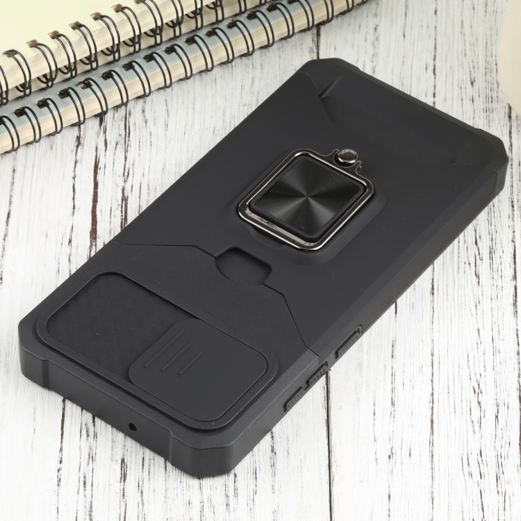 For Samsung Galaxy A03 Sliding Camera Cover Design PC + TPU Shockproof Phone Case(Black) - 3