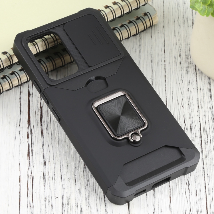 For Samsung Galaxy A53 5G Sliding Camera Cover Design PC + TPU Shockproof Phone Case(Black) - 1