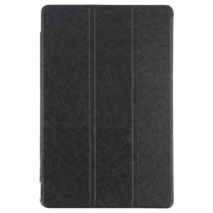 For Xiaomi Mi Pad 5 Silk Texture Three-fold Leather Tablet Case(Black) - 1