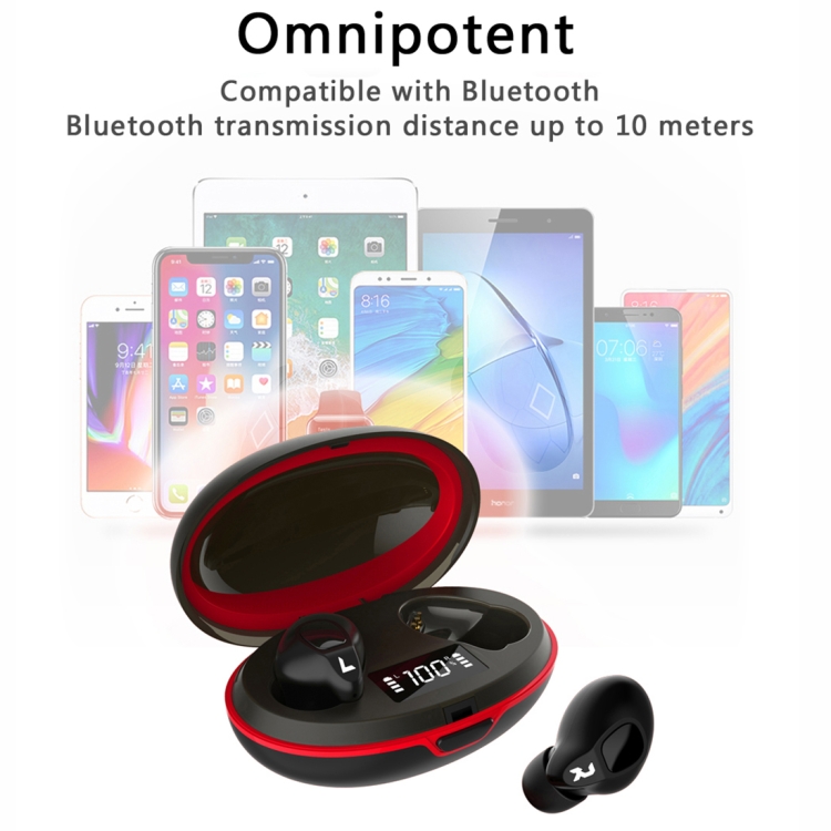 HAMTOD A1 TWS IPX4 Waterproof Bluetooth 5.0 Smart Bluetooth Earphone with Digital Display & Charging Box, Support Siri & HD Call(Black) HAMTOD A1 TWS IPX4 Waterproof Bluetooth 5.0 Smart Bluetooth Earphone with Digital Display & Charging Box, Support Siri & HD Call(Black)