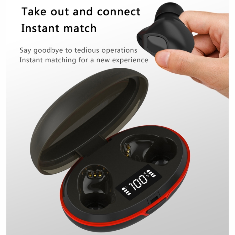 HAMTOD A1 TWS IPX4 Waterproof Bluetooth 5.0 Smart Bluetooth Earphone with Digital Display & Charging Box, Support Siri & HD Call(Black) HAMTOD A1 TWS IPX4 Waterproof Bluetooth 5.0 Smart Bluetooth Earphone with Digital Display & Charging Box, Support Siri & HD Call(Black)