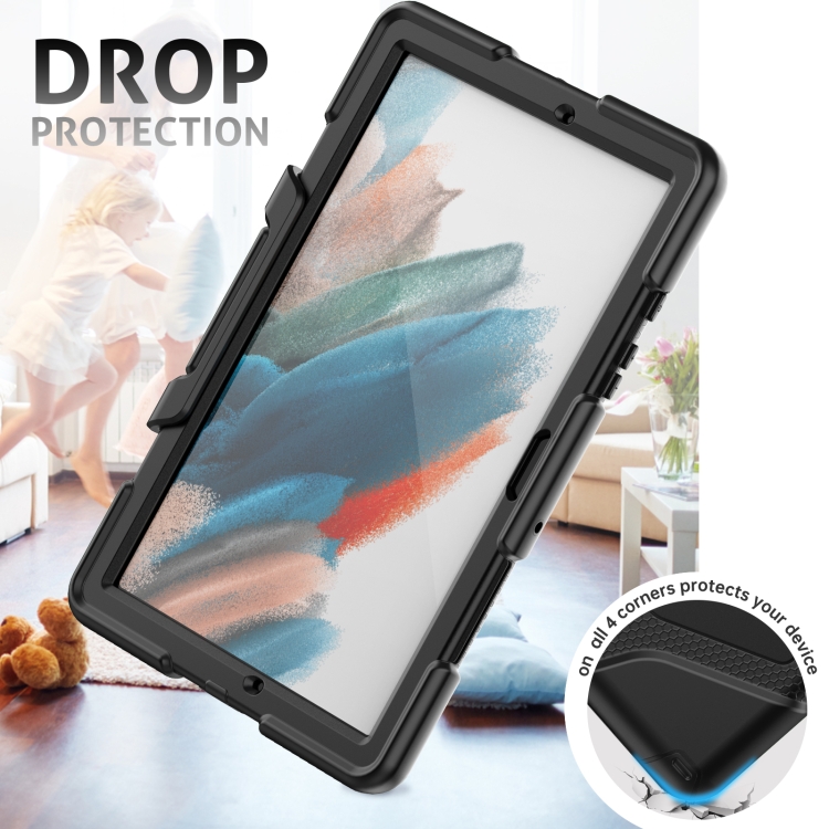 Pour Samsung Galaxy Tab A8 10.5 2021 x200 / X205 Coloré Silicon + PC  Tablette Tablette (Noir)