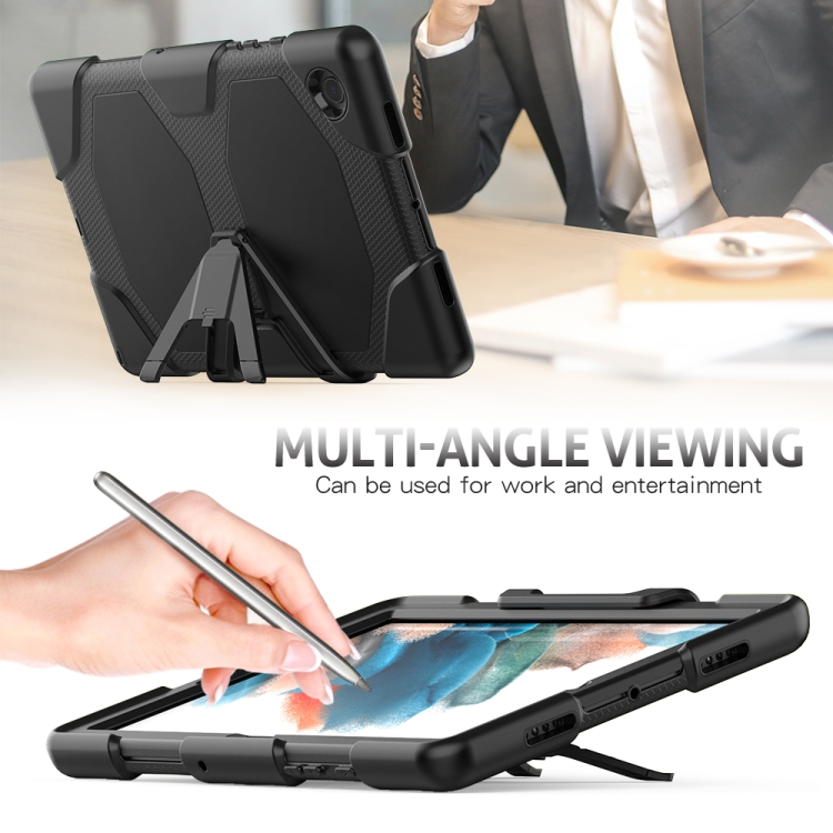 Pour Samsung Galaxy Tab A8 10.5 2021 x200 / X205 Coloré Silicon + PC Tablette  Tablette (Noir)