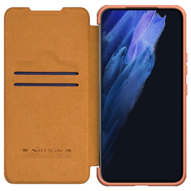 For Samsung Galaxy S22 5G NILLKIN QIN Series Pro Sliding Camera Cover Design Leather Phone Case(Brown) For Samsung Galaxy S22 5G NILLKIN QIN Series Pro Sliding Camera Cover Design Leather Phone Case(Brown)